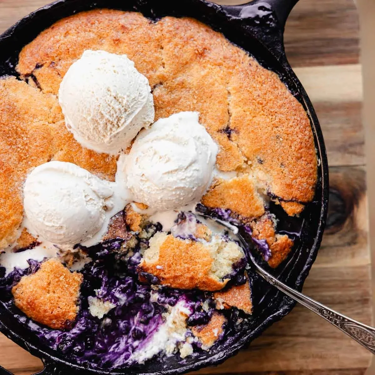 Blueberry Lemon Cream Cheese Cobbler