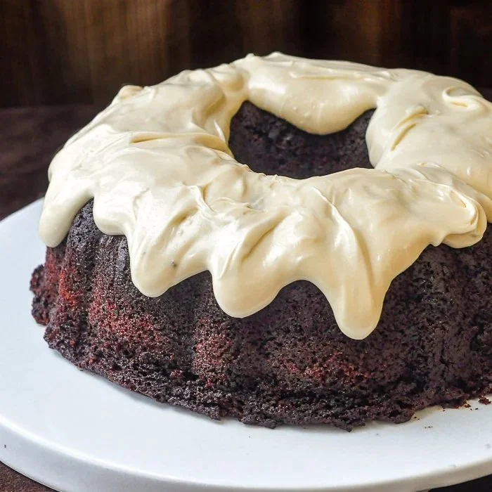 Cream Cheese Glazed Chocolate Zucchini Cake