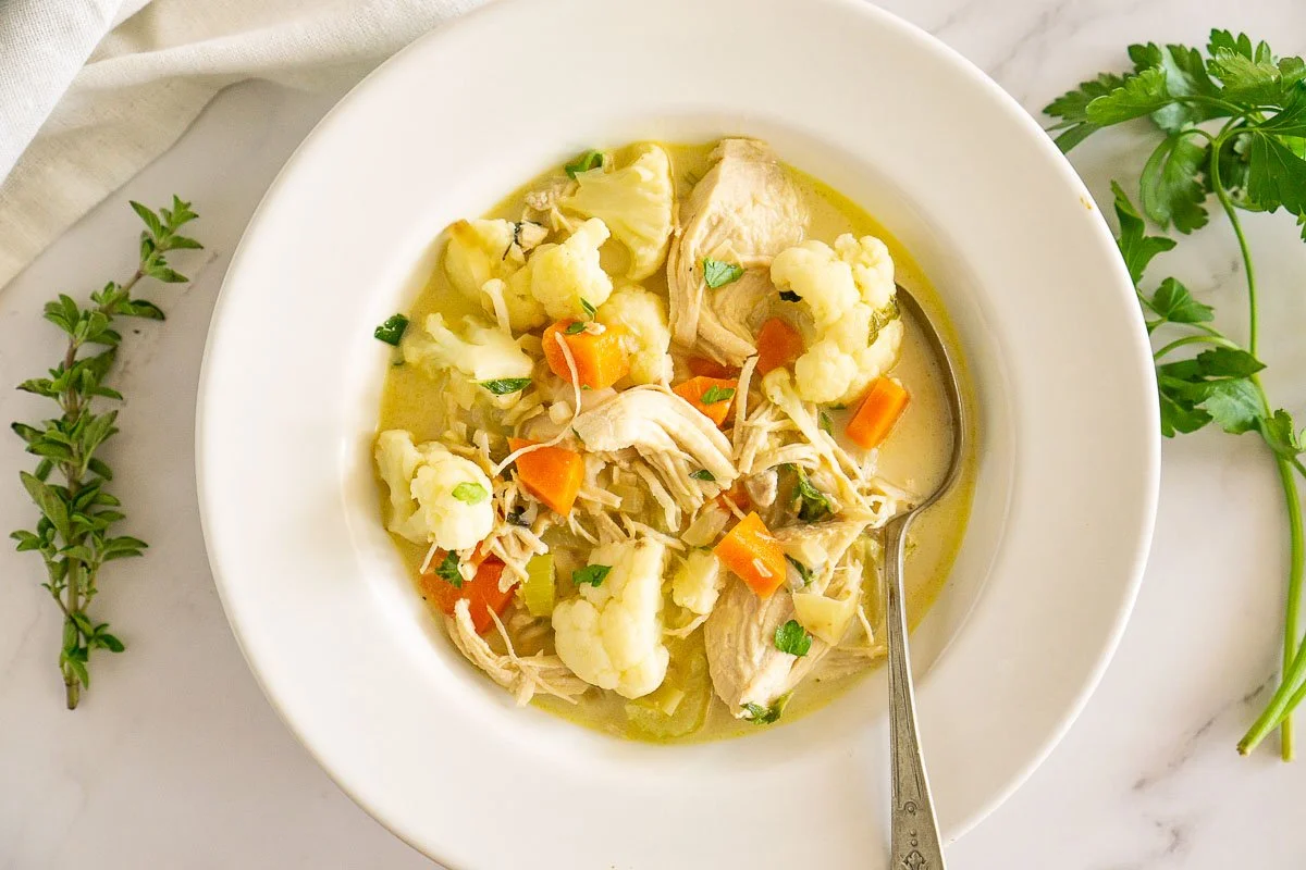 Creamy Chicken and Cauliflower Soup