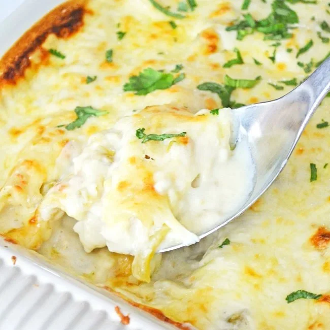 Creamy Chicken Green Enchiladas