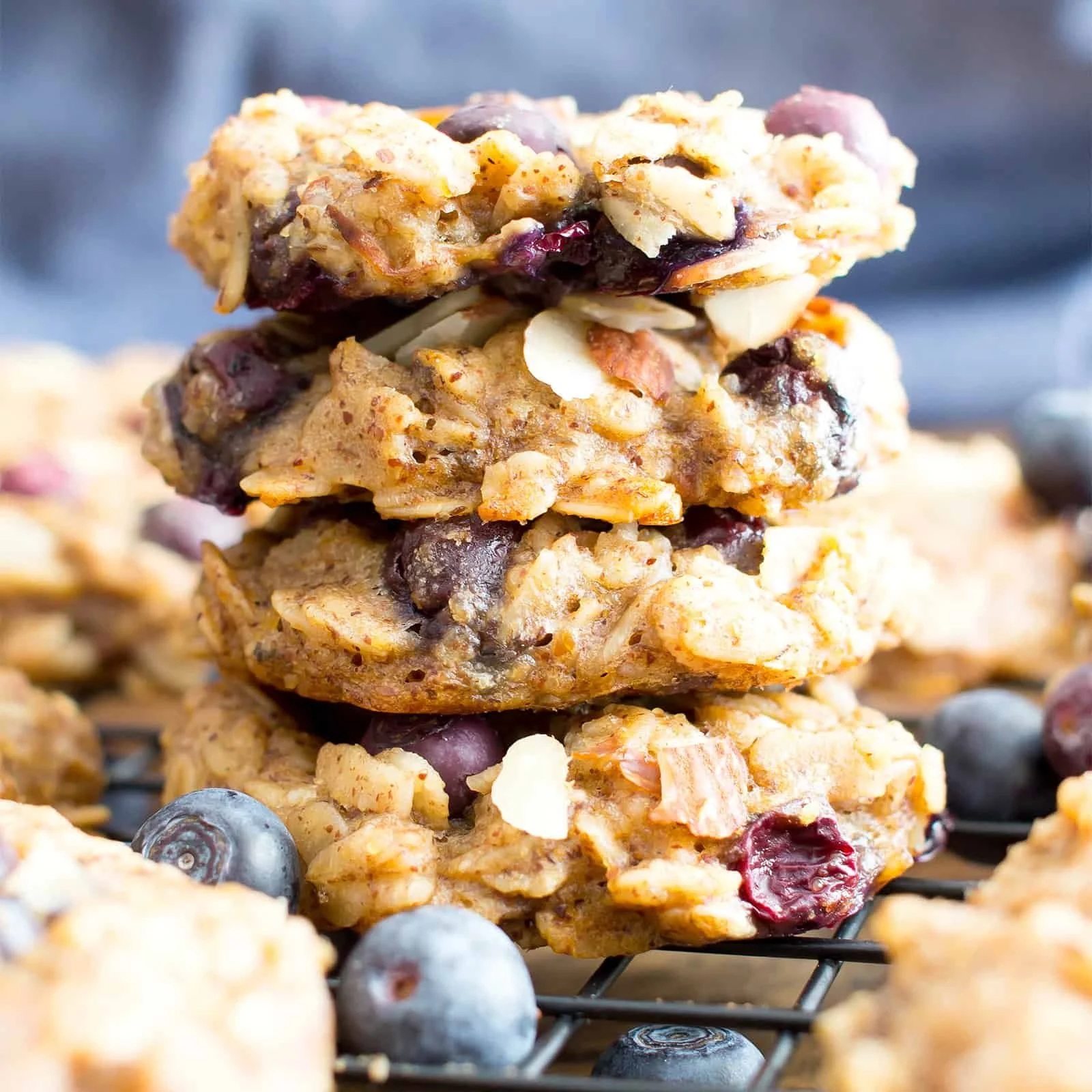 Gluten-Free Almond Banana Blueberry Breakfast Cookies