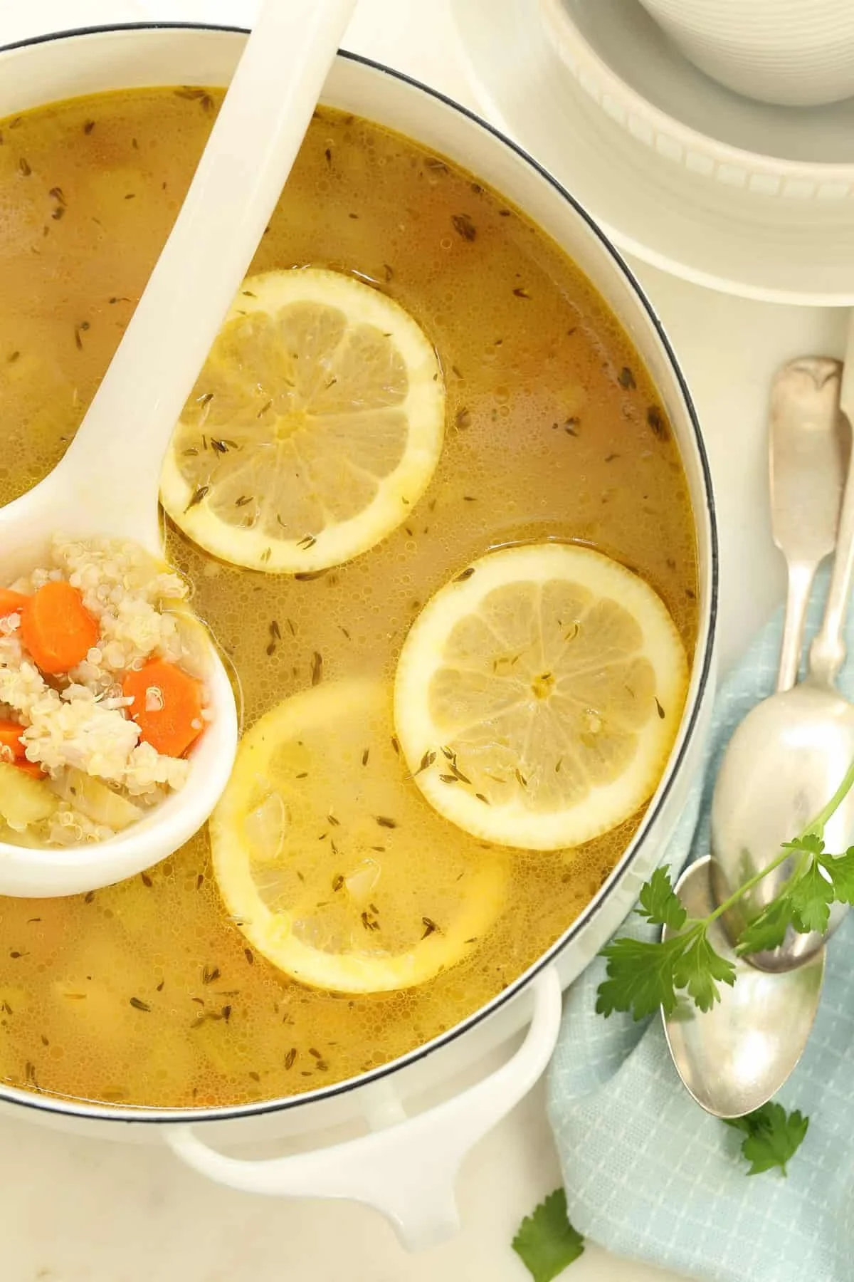Lemon Chicken Quinoa Soup