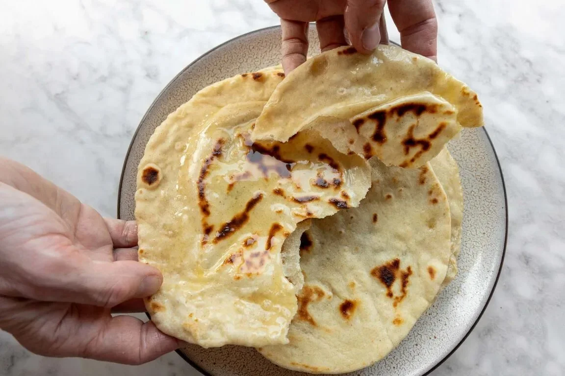 Naan from Sourdough Discard