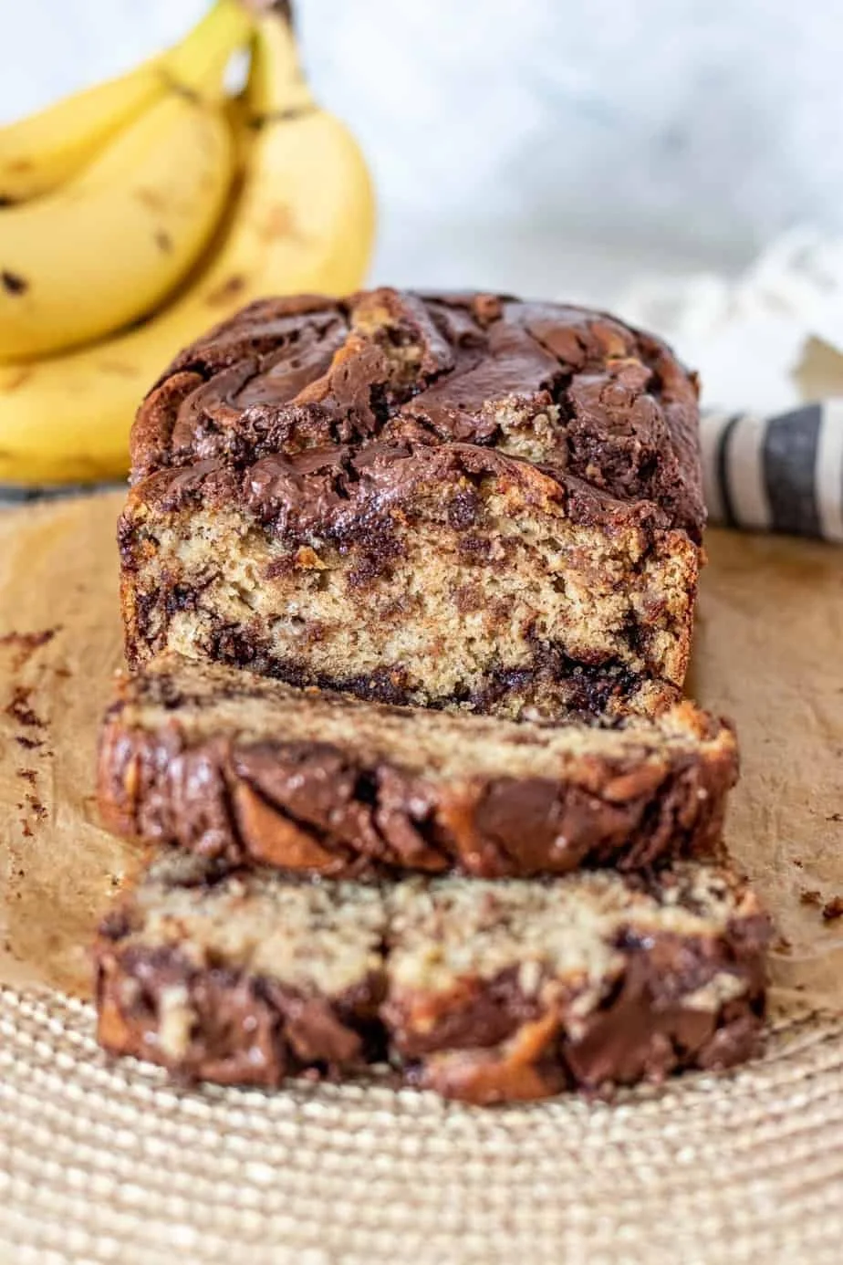 Nutella Swirled Banana Bread