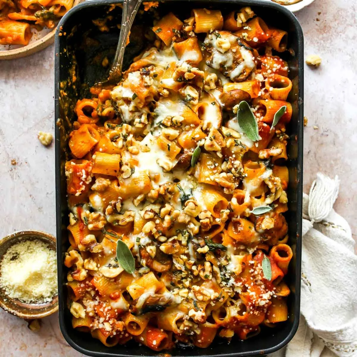 Pumpkin Tomato Pasta Bake