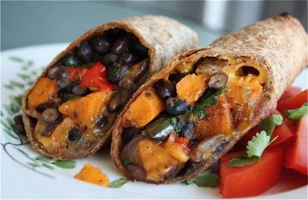 Roasted Veggie Black Bean Burritos