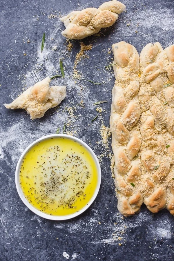 Rosemary Parmesan Braided Breadsticks