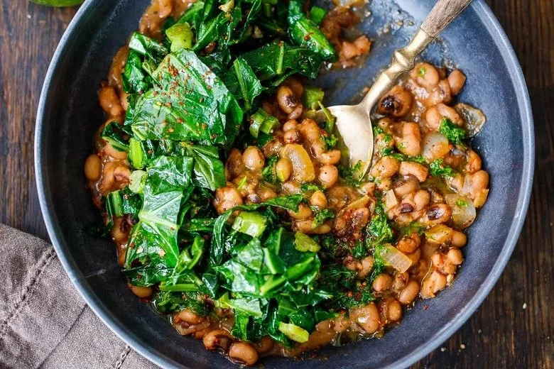 Smoky Black-Eyed Peas with Collards