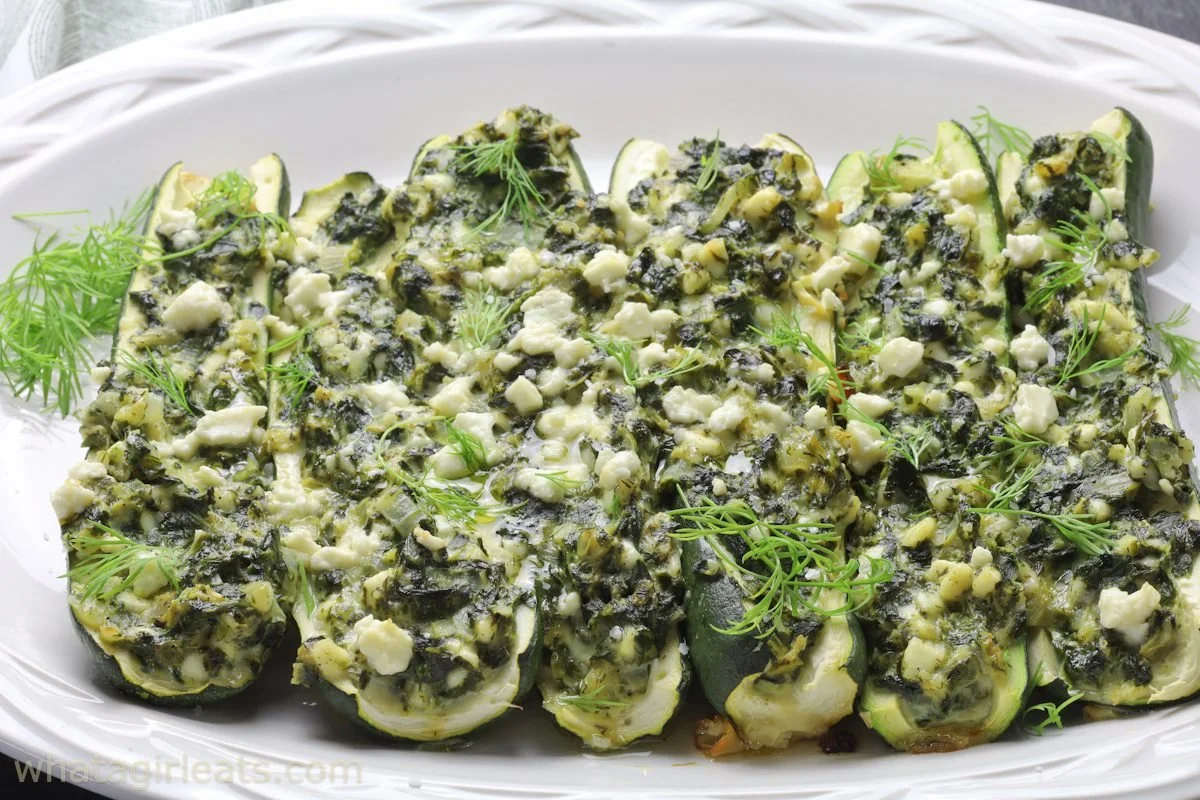 Spanakopita Zucchini Boats