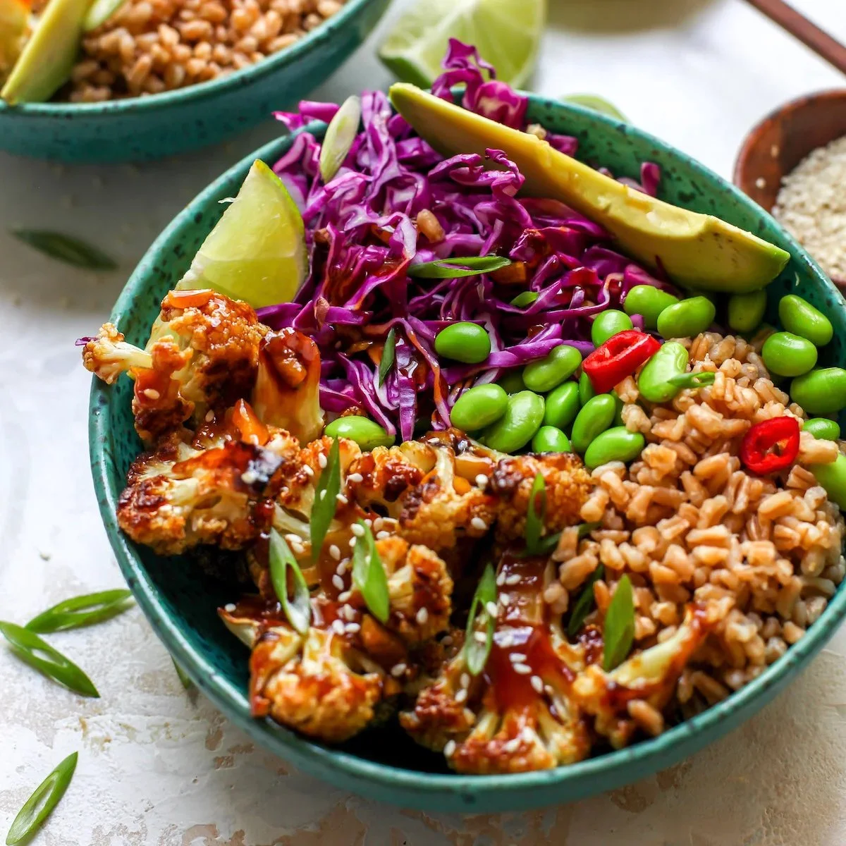 Teriyaki-Glazed Cauliflower Power Bowls