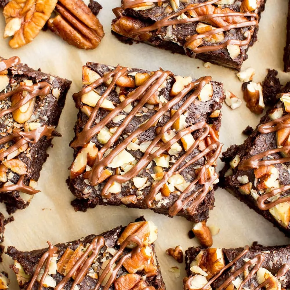 Vegan Gluten-Free Double Chocolate Pecan Brownies