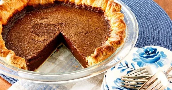 Velvety Buttermilk Chocolate Pie with Caramel
