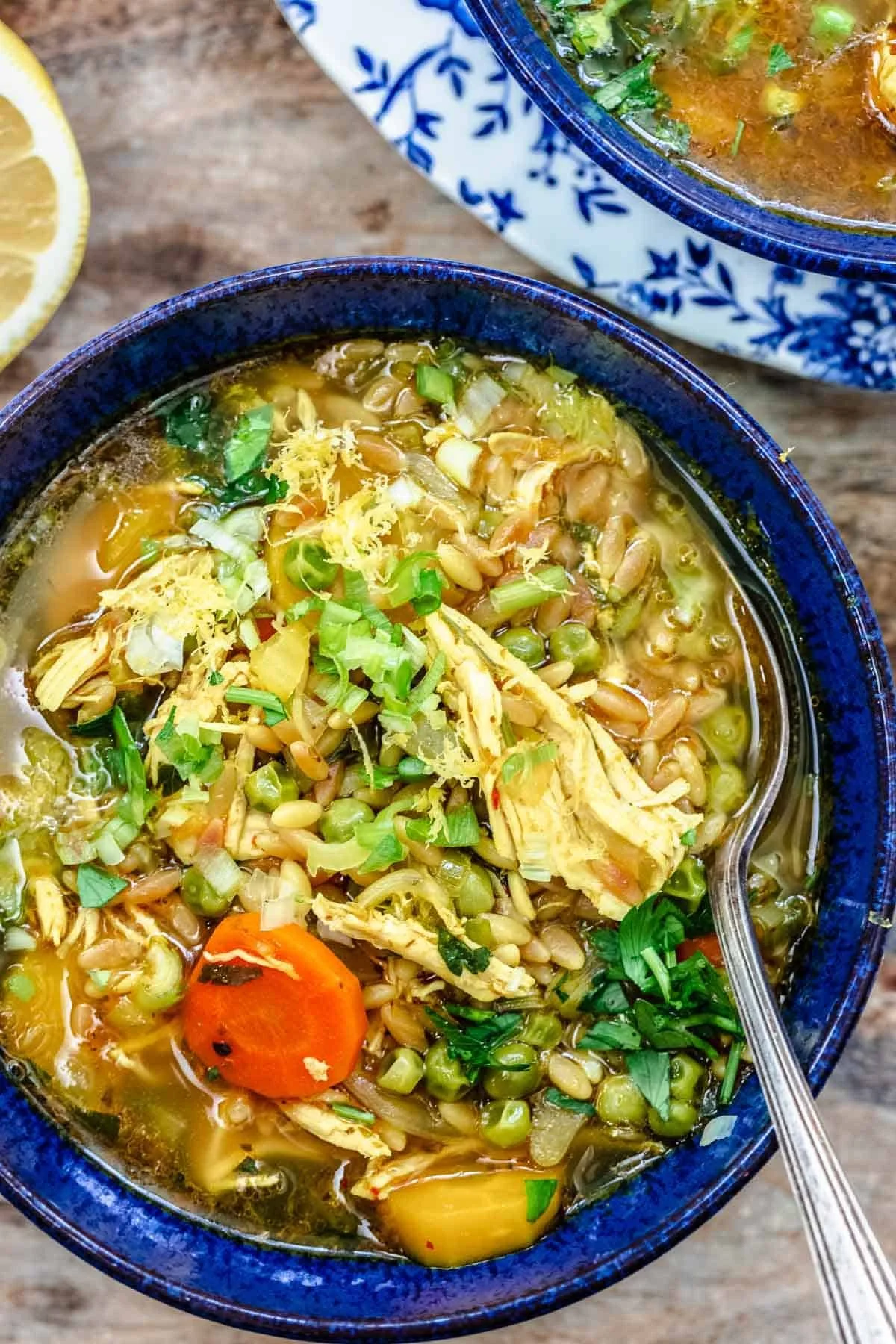 Zesty Lemon Chicken Soup with Orzo